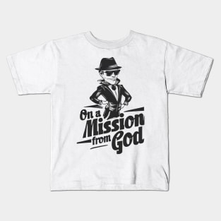 Christian Missionary Tee - On A Mission From God Shirt - Faithful Work Apparel Kids T-Shirt